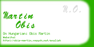 martin obis business card